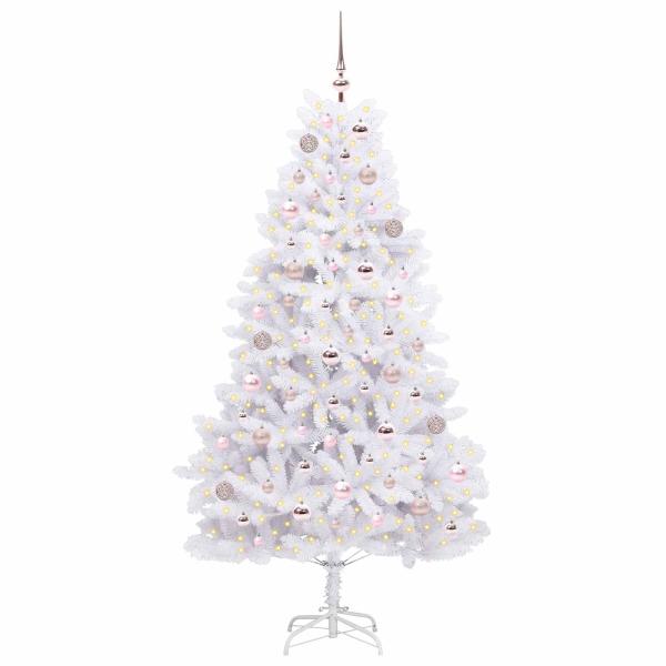 Künstlicher klappbarer Weihnachtsbaum Weiß 180 cm PVC und Stahl