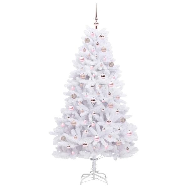 Künstlicher klappbarer Weihnachtsbaum Weiß 180 cm PVC und Stahl