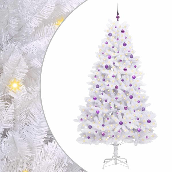 Künstlicher klappbarer Weihnachtsbaum Weiß 240 cm PVC und Stahl