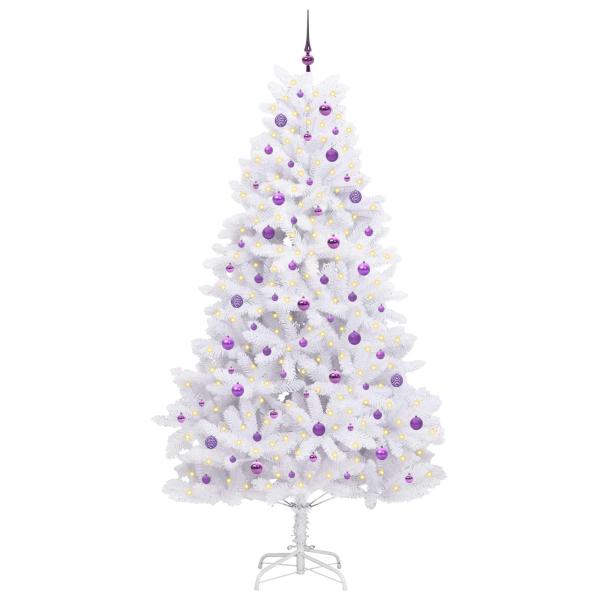 Künstlicher klappbarer Weihnachtsbaum Weiß 240 cm PVC und Stahl