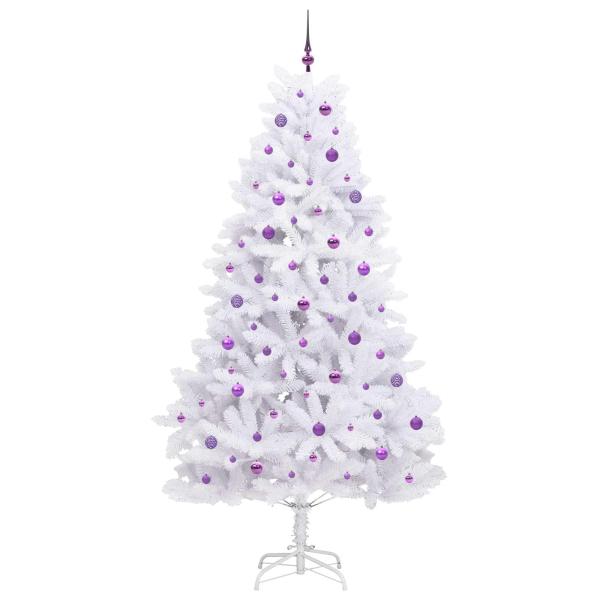 Künstlicher klappbarer Weihnachtsbaum Weiß 240 cm PVC und Stahl
