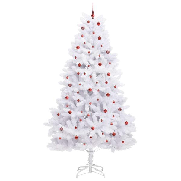 Künstlicher klappbarer Weihnachtsbaum Weiß 300 cm PVC und Stahl