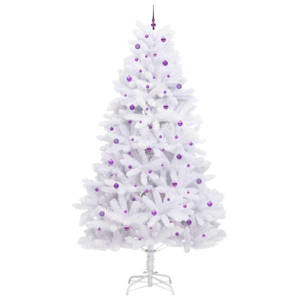 Künstlicher klappbarer Weihnachtsbaum Weiß 300 cm PVC und Stahl