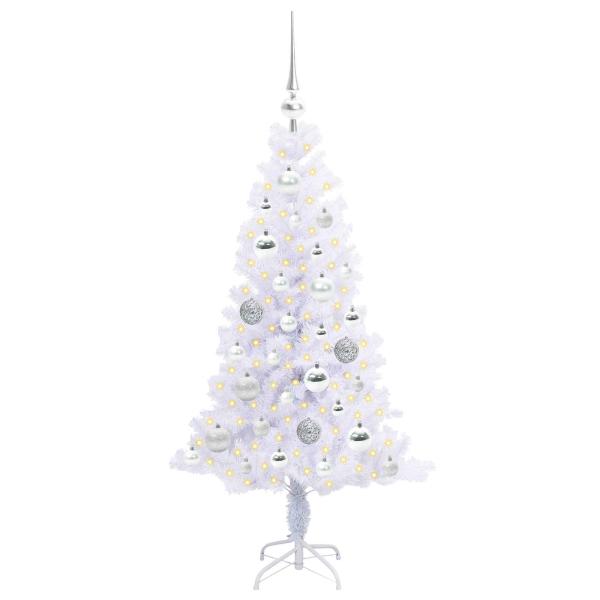 Künstlicher Weihnachtsbaum Weiß 120 cm PVC und Stahl