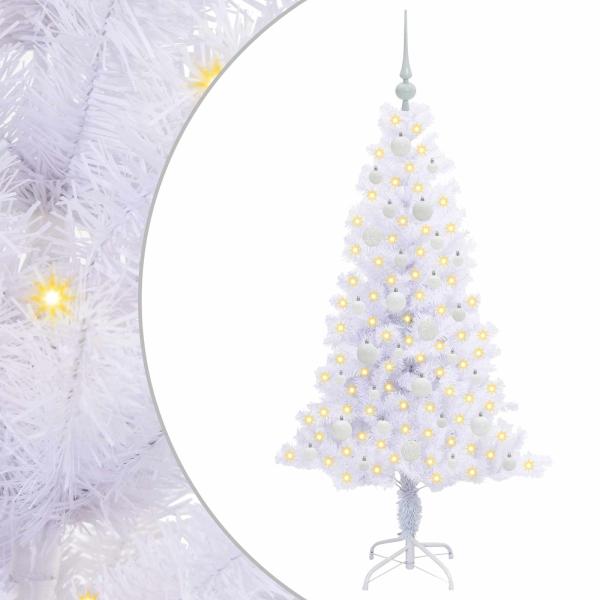 Künstlicher Weihnachtsbaum Weiß 150 cm PVC und Stahl
