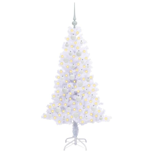 Künstlicher Weihnachtsbaum Weiß 150 cm PVC und Stahl