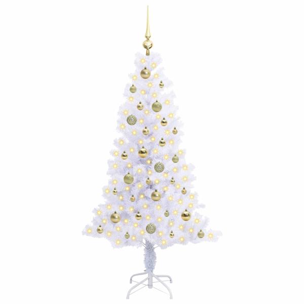 Künstlicher Weihnachtsbaum Weiß 150 cm PVC und Stahl