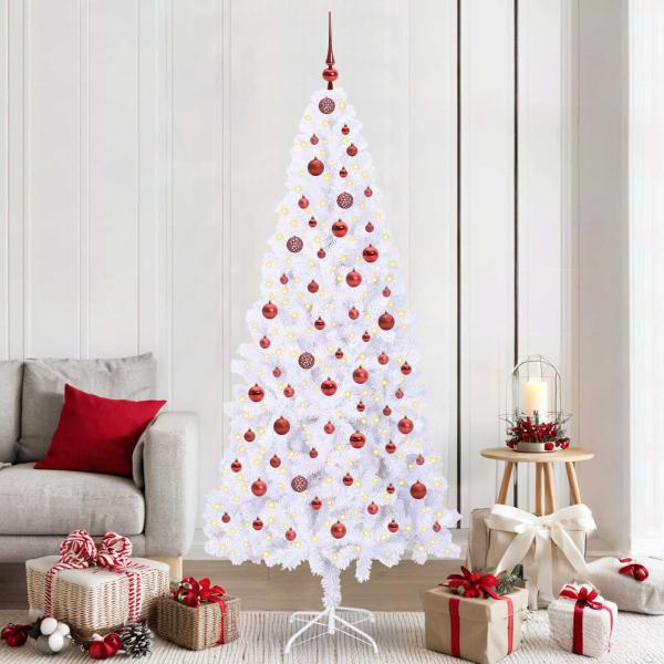 ARDEBO.de - Künstlicher Weihnachtsbaum Weiß 210 cm PVC und Stahl