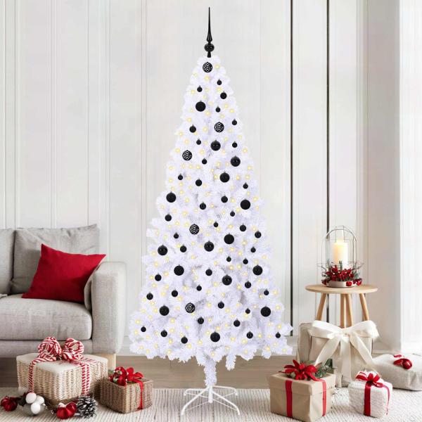 ARDEBO.de - Künstlicher Weihnachtsbaum Weiß 210 cm PVC und Stahl