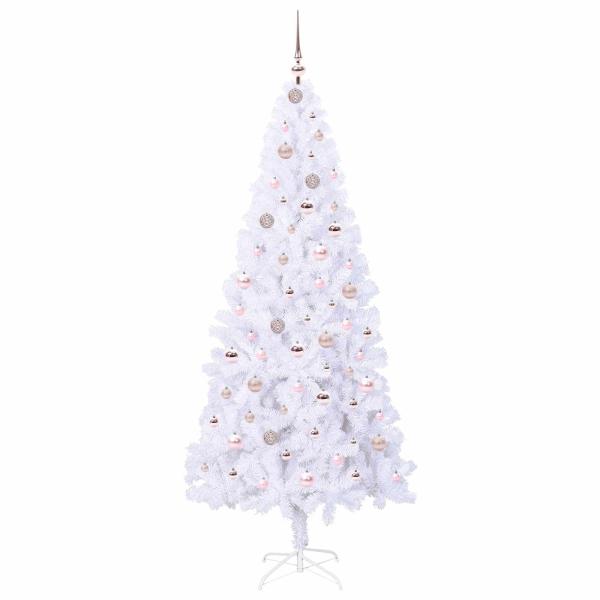 Künstlicher Weihnachtsbaum Weiß 210 cm PVC und Stahl