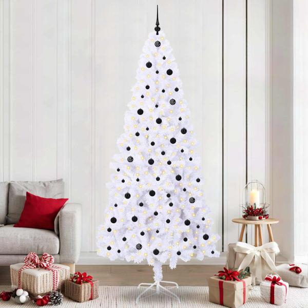 ARDEBO.de - Künstlicher Weihnachtsbaum Weiß 240 cm PVC und Stahl