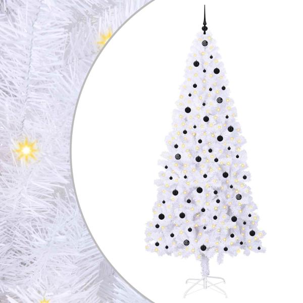 Künstlicher Weihnachtsbaum Weiß 240 cm PVC und Stahl