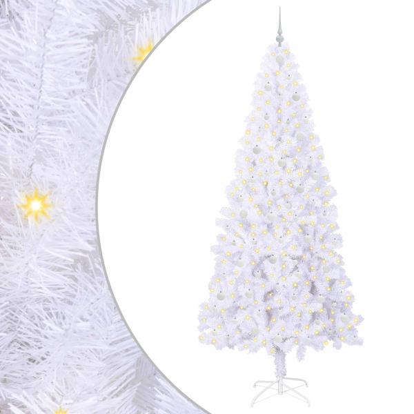 Künstlicher Weihnachtsbaum Weiß 240 cm PVC und Stahl