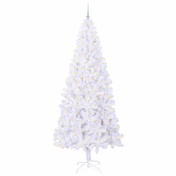 Künstlicher Weihnachtsbaum Weiß 240 cm PVC und Stahl