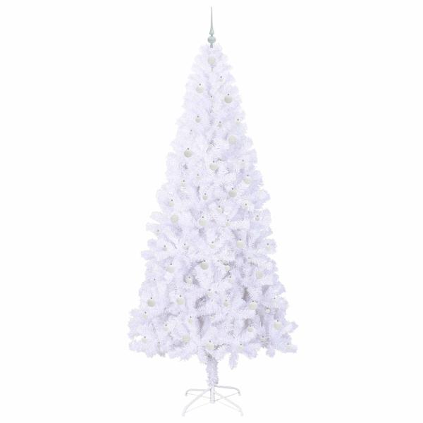 Künstlicher Weihnachtsbaum Weiß 240 cm PVC und Stahl
