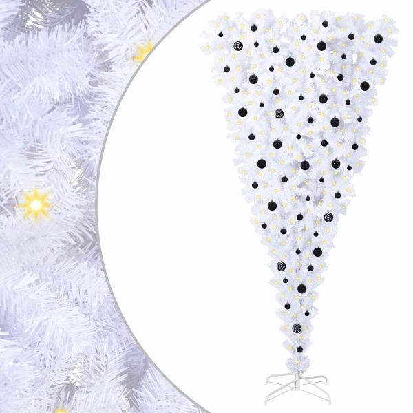 Künstlicher Weihnachtsbaum Weiß 240 cm PVC und Stahl