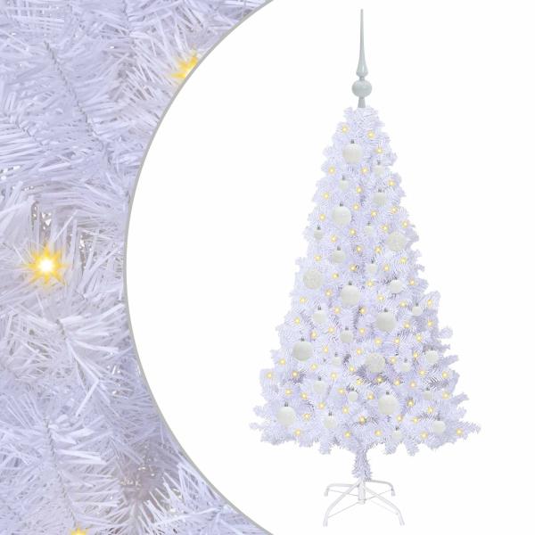 Künstlicher Weihnachtsbaum Weiß 120 cm PVC und Stahl