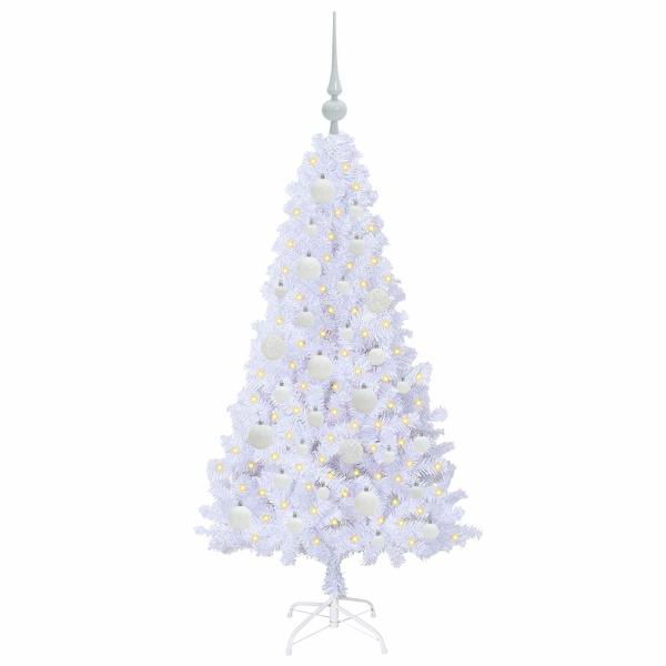 Künstlicher Weihnachtsbaum Weiß 120 cm PVC und Stahl