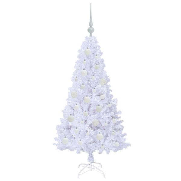 Künstlicher Weihnachtsbaum Weiß 120 cm PVC und Stahl