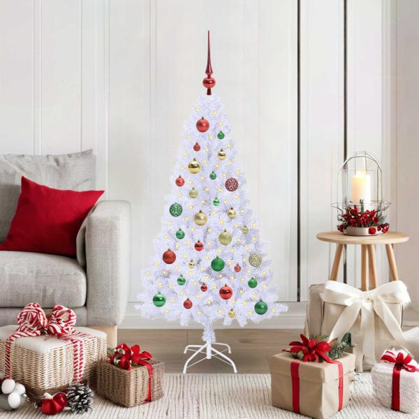 ARDEBO.de - Künstlicher Weihnachtsbaum Weiß 120 cm PVC und Stahl