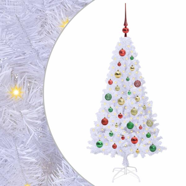 Künstlicher Weihnachtsbaum Weiß 120 cm PVC und Stahl