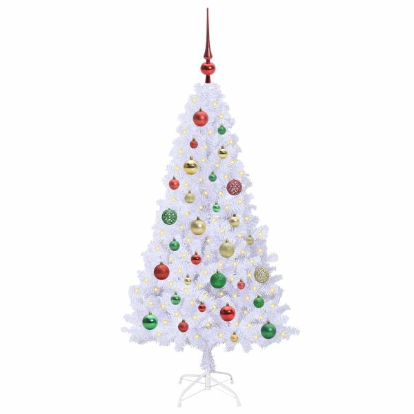 Künstlicher Weihnachtsbaum Weiß 120 cm PVC und Stahl