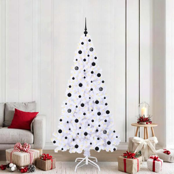 ARDEBO.de - Künstlicher Weihnachtsbaum Weiß 210 cm PVC und Stahl