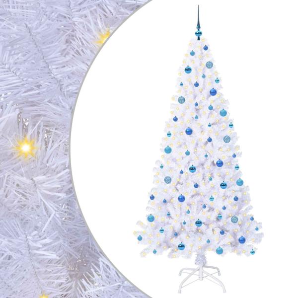 Künstlicher Weihnachtsbaum Weiß 210 cm PVC und Stahl