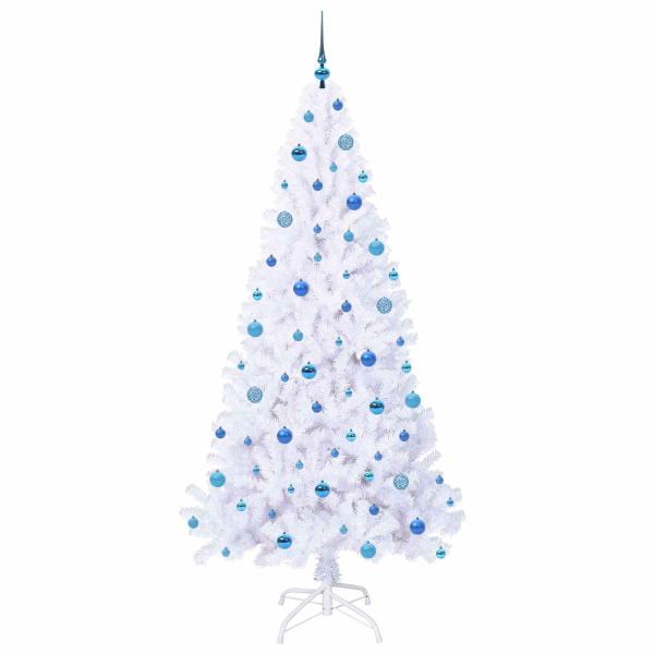 Künstlicher Weihnachtsbaum Weiß 210 cm PVC und Stahl