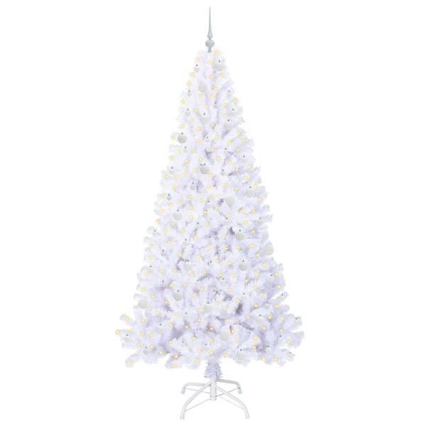 Künstlicher Weihnachtsbaum Weiß 240 cm PVC und Stahl