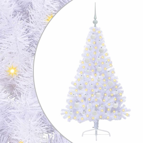 Künstlicher Weihnachtsbaum Weiß 150 cm PVC und Stahl