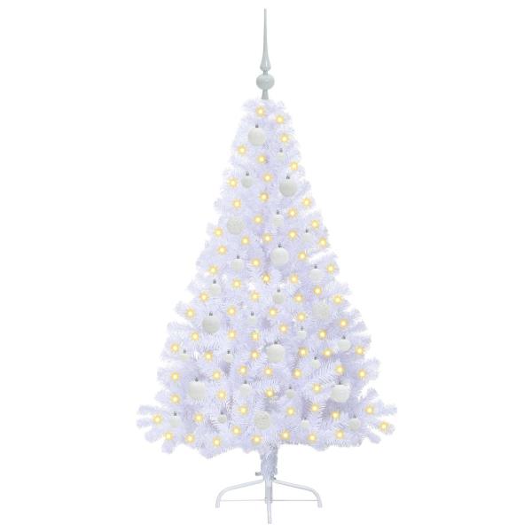 Künstlicher Weihnachtsbaum Weiß 150 cm PVC und Stahl