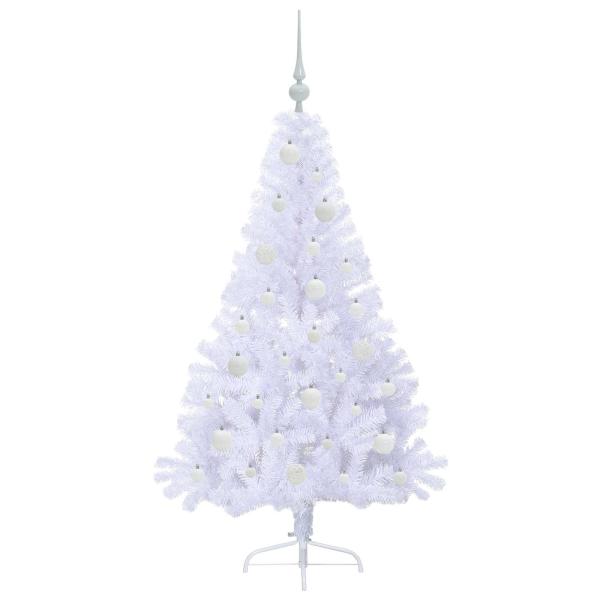 Künstlicher Weihnachtsbaum Weiß 150 cm PVC und Stahl