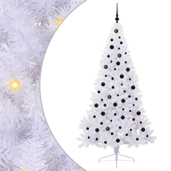 Künstlicher Weihnachtsbaum Weiß 210 cm PVC und Stahl