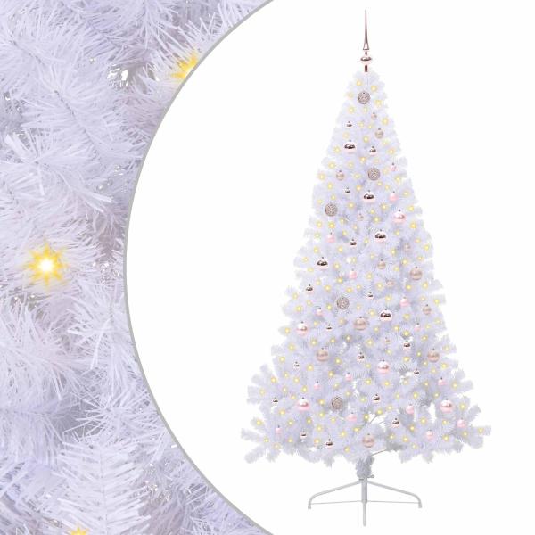 Künstlicher Weihnachtsbaum Weiß 210 cm PVC und Stahl