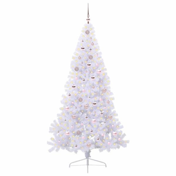 Künstlicher Weihnachtsbaum Weiß 210 cm PVC und Stahl
