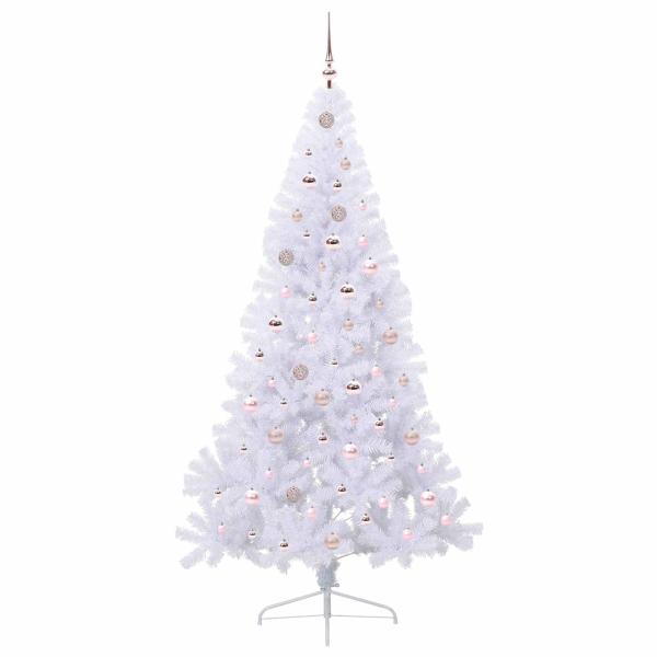 Künstlicher Weihnachtsbaum Weiß 210 cm PVC und Stahl