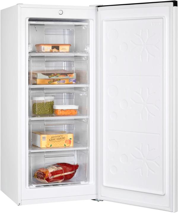 Exquisit GS145-050C Stand Gefrierschrank, 54 cm breit, 145 L, Griffmulde, weiß