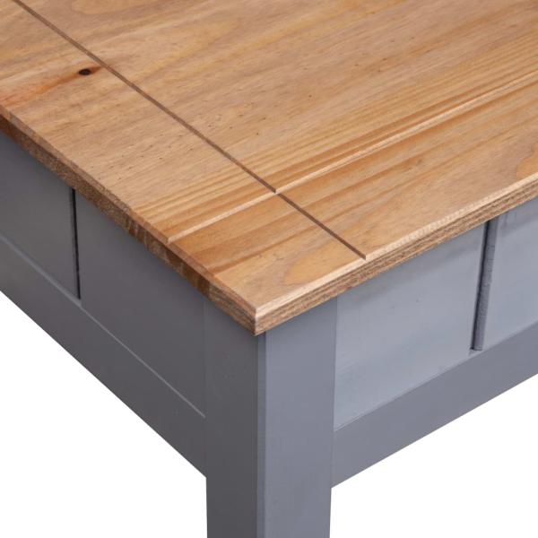 Couchtisch Grau 100x60x43,5 cm Massivholz Panama-Kiefer
