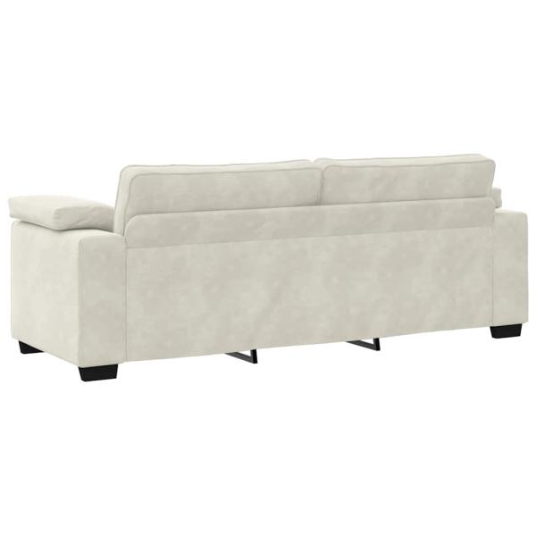 2-teiliges Sofa-Set mit Kissen, cremefarbener Samt