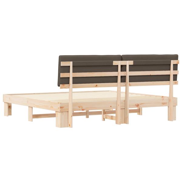 Bettgestell mit gepolstertem Kopfteil Taupe 200 x 200 cm