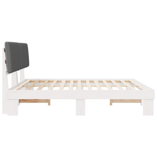 Bettgestell mit gepolstertem Kopfteil Hellgrau 200 x 200 cm