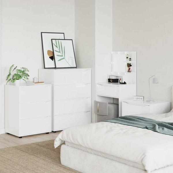 Stauraumschränke 2 pcs Hochglanz Weiß 80 x 48 x 105 cm