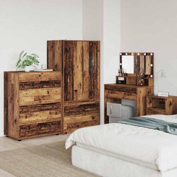 ARDEBO.de - Stauraumschränke 2 pcs Altholz 80 x 48 x 105 cm Holzwerkstoff