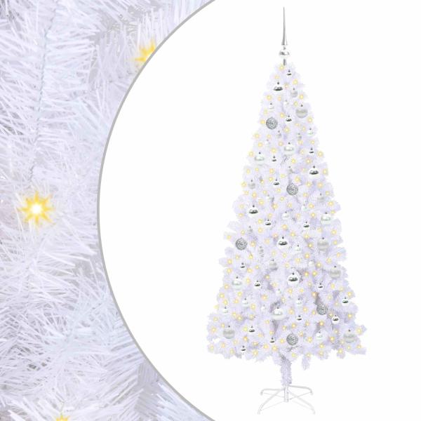 Künstlicher Weihnachtsbaum Weiß 180 cm PVC und Stahl