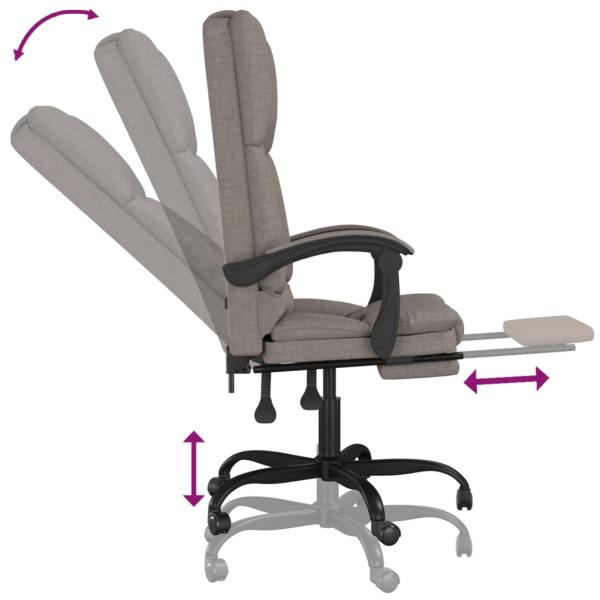 Bürostuhl mit Massagefunktion Taupe Stoff