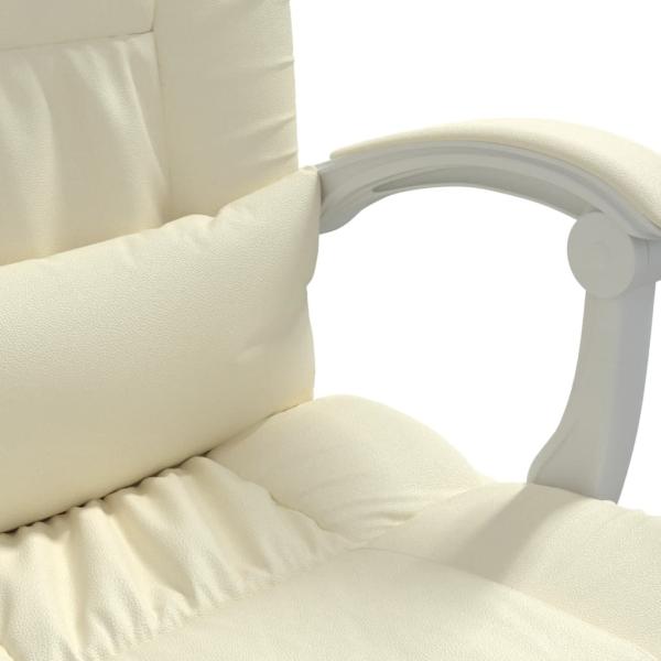 Bürostuhl mit Liegefunktion Creme Kunstleder