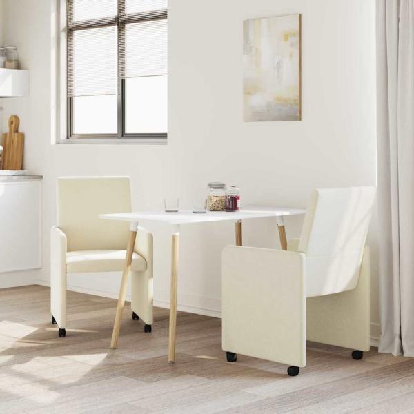 Esszimmerstühle 2 pcs Creme 57 x 66 x 94 cm Kunstleder