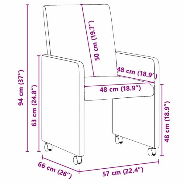 Esszimmerstühle 2 pcs Braun 57 x 66 x 94 cm Kunstleder
