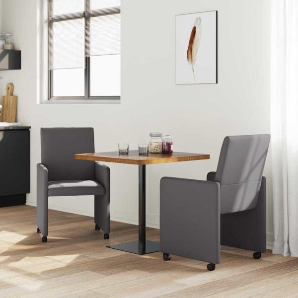 ARDEBO.de - Esszimmerstühle 2 pcs Grau 57 x 66 x 94 cm Kunstleder